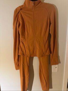 lululemon athletica Orange Instill Jacket and Leggings